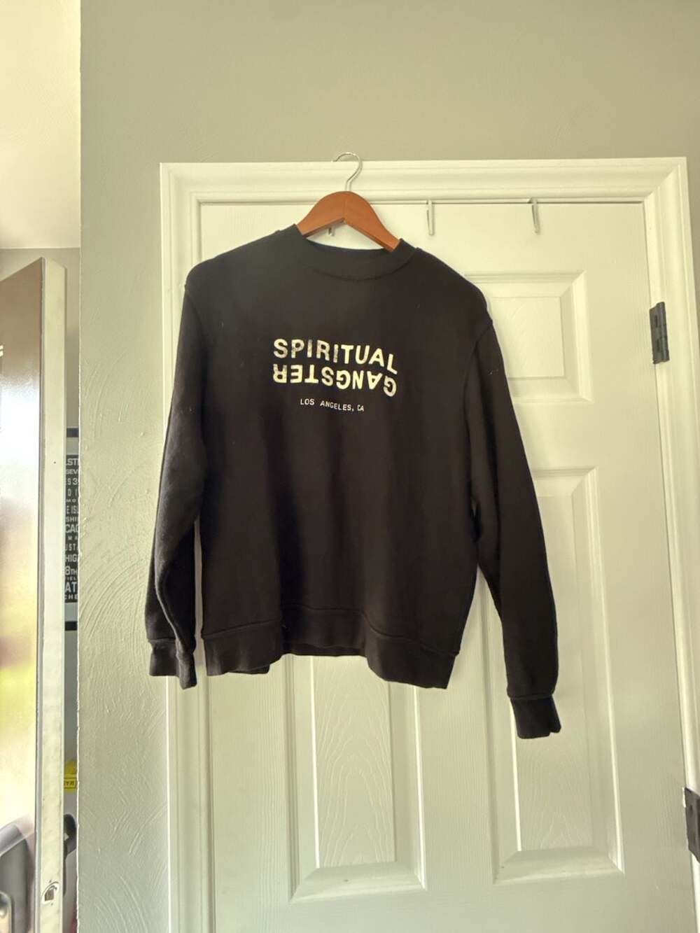 Spiritual Gangster Black Old School Pullover Crewneck Sweatshirt Size S